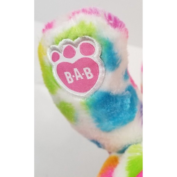 Build A Bear Workshop 17" Rainbow Leopard with Multi Color Hearts Stuffed Plush - Picture 5 of 12